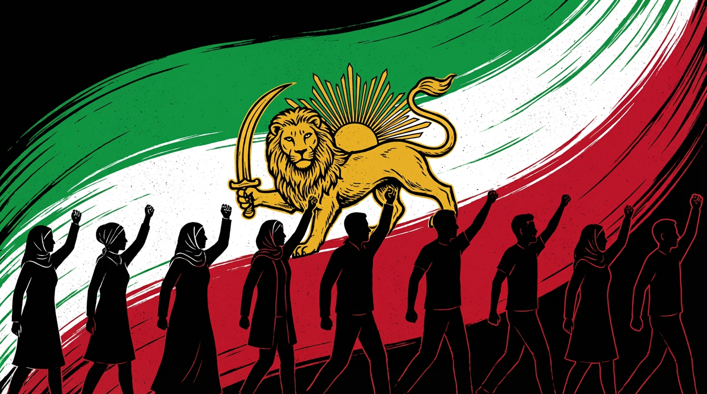 Stand with Iran — solidarity illustration